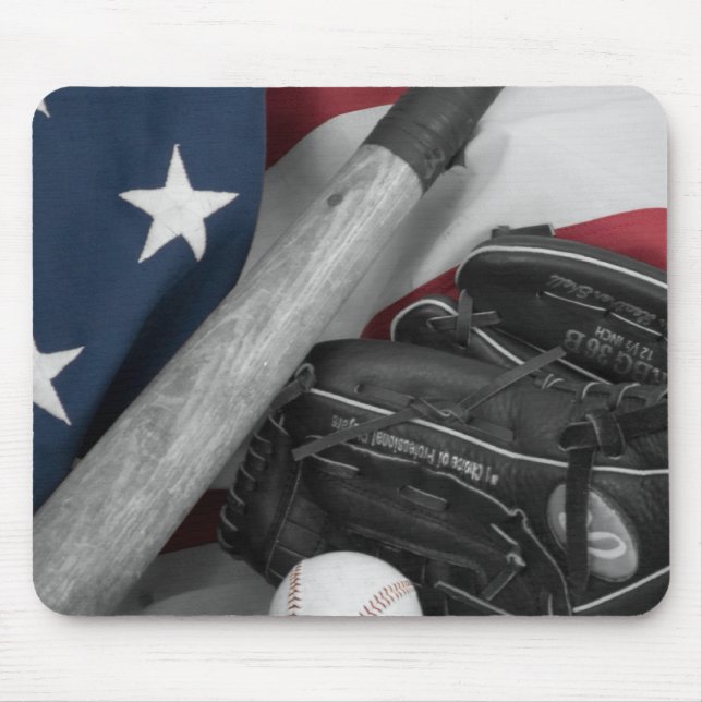 basebasll bwredblue mouse mat (Front)