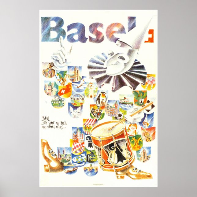 Basel, Die stadt am Rhein, Suisse, Travel Poster (Front)