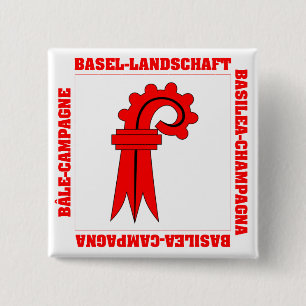 Basel Landschaft Switzerland Flag 15 Cm Square Badge