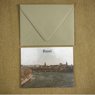 Basel , Switzerland Europe City Panorama View Postcard