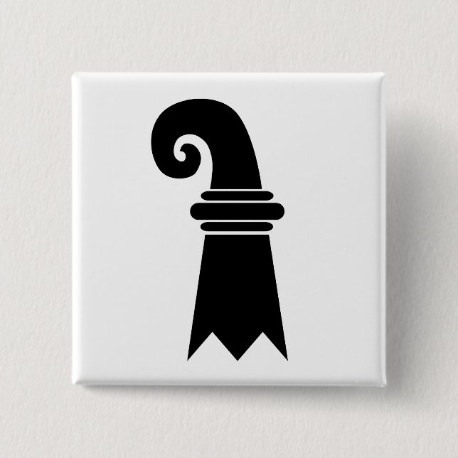 Basel, Switzerland flag 15 Cm Square Badge (Front)