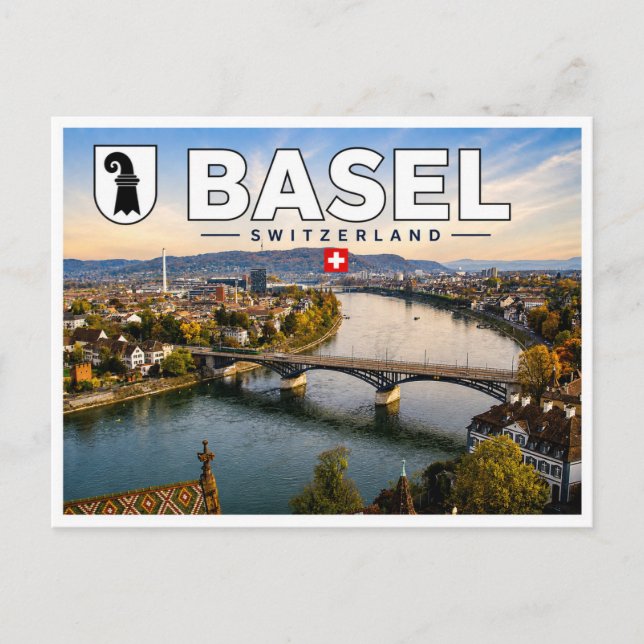 Basel - Switzerland - Rhine River Postcard (Front)