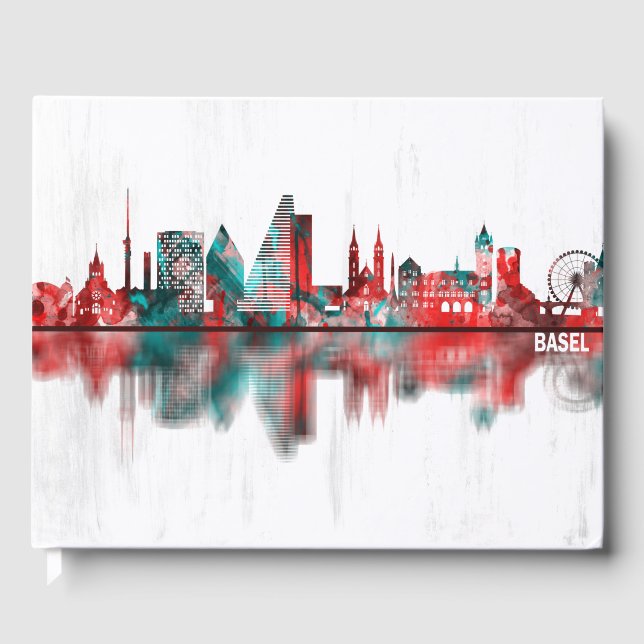 Basel Switzerland Skyline Guest Book (Front)