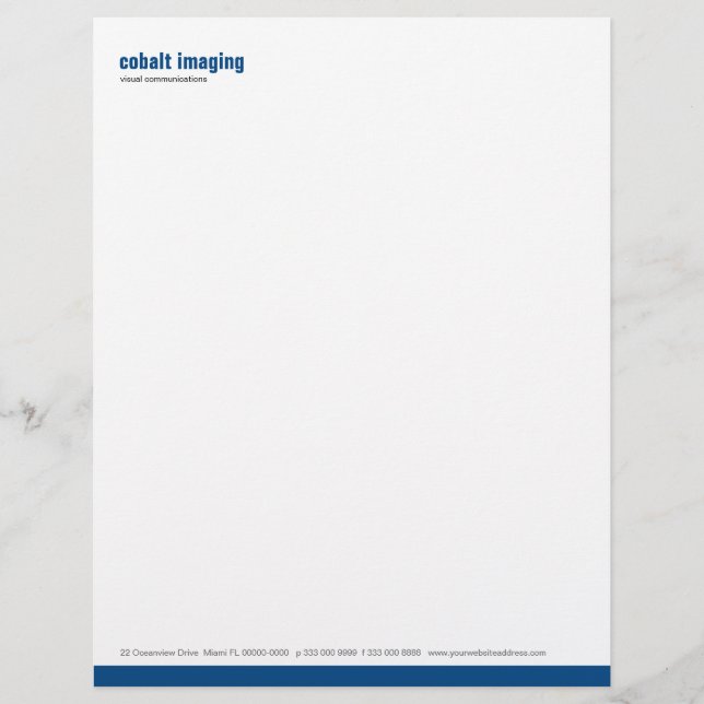 Baseline Panel Cobalt Letterhead Template (Front)