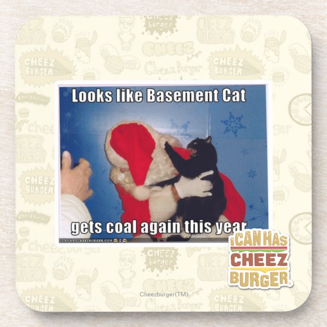 Basement Cat gets coal Coaster (Front)