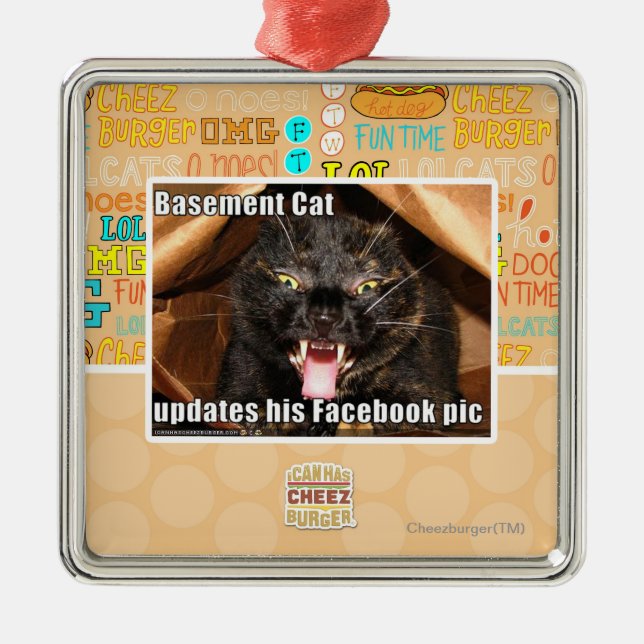 Basement Cat Metal Tree Decoration (Front)