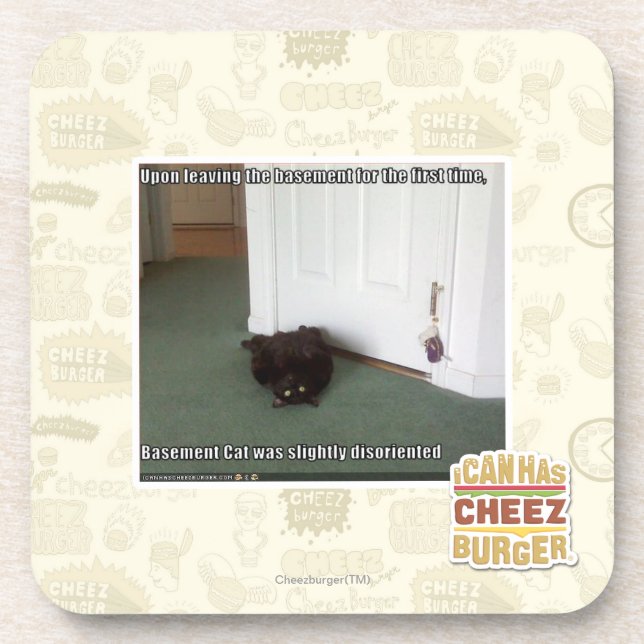 Basement Cat, slightly disoriented Coaster (Front)