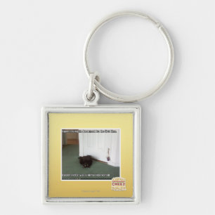 Basement Cat, slightly disoriented Key Ring