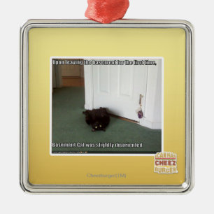 Basement Cat, slightly disoriented Metal Tree Decoration