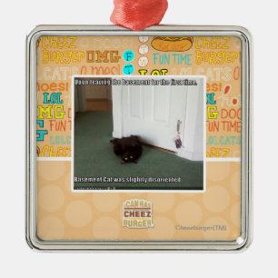 Basement Cat, slightly disoriented Metal Tree Decoration