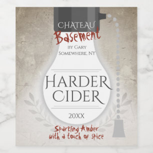 Basement homemade wine beer cider personalised label