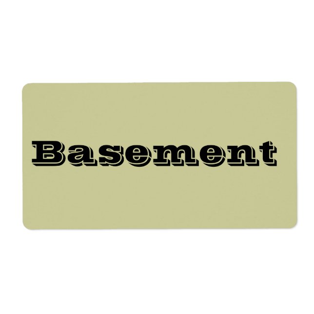 Basement Moving Labels in Cement Beige (Front)