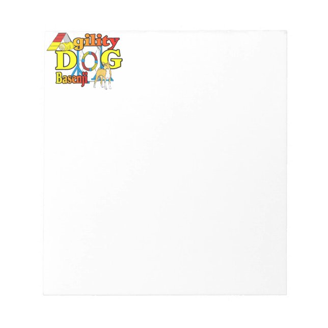 Basenji Agility Dog Notepad (Front)