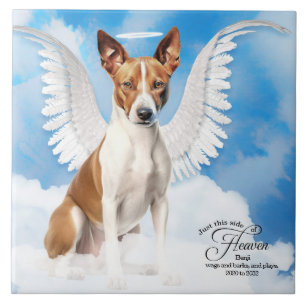 Basenji Angel Dog Personalised Pet Memorial Tile