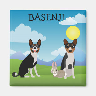 Basenji Bunny Love Black and Tan Hound Magnet