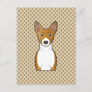 Basenji Cartoon Portrait Postcard
