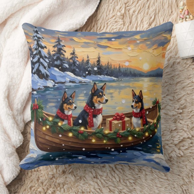 Basenji Christmas Boat Holiday Cushion (Blanket)