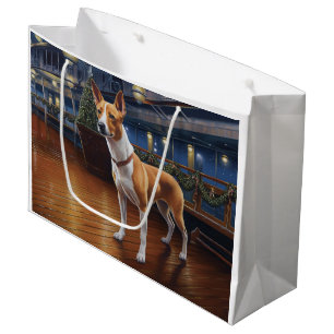 Basenji Christmas Cruise: Pawsome Holiday Delight  Large Gift Bag