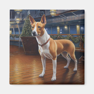 Basenji Christmas Cruise: Pawsome Holiday Delight  Magnet