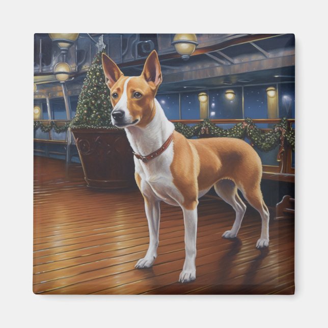 Basenji Christmas Cruise: Pawsome Holiday Delight  Magnet (Front)