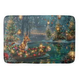 Basenji Christmas Festive Voyage Bath Mat