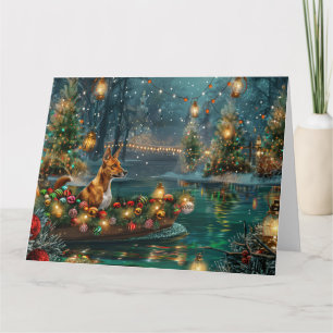 Basenji Christmas Festive Voyage Card