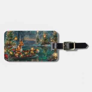 Basenji Christmas Festive Voyage Luggage Tag