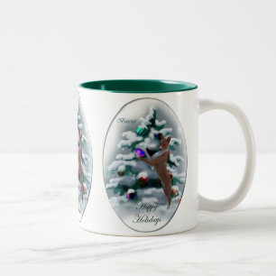 Basenji Christmas Gifts Two-Tone Coffee Mug