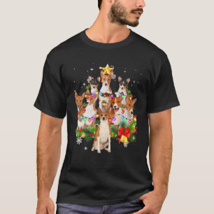 Basenji Christmas Tree X-Mas Decorations Funny For T-Shirt