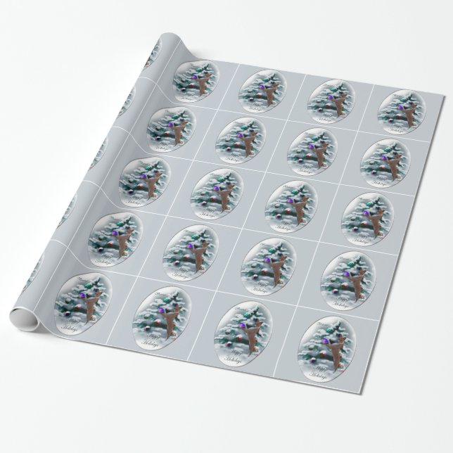 Basenji Christmas Wrapping Paper (Unrolled)