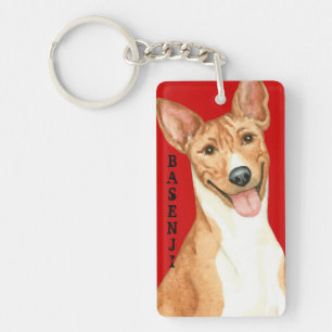 Basenji Colour Block Key Ring