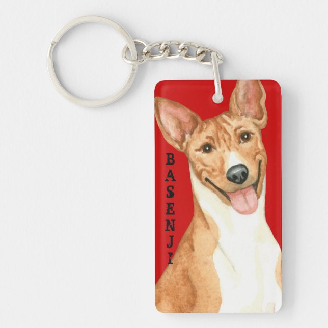 Basenji Colour Block Key Ring (Front)