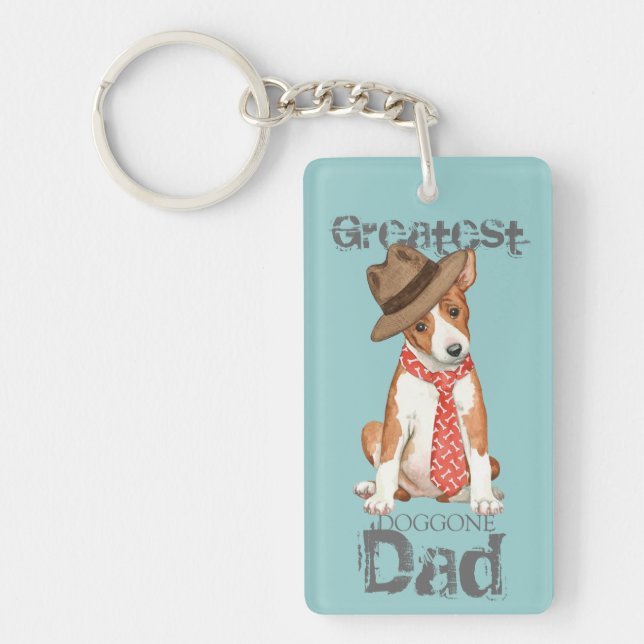 Basenji Dad Key Ring (Front)