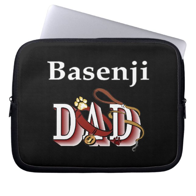Basenji Dad Laptop Sleeve (Front)