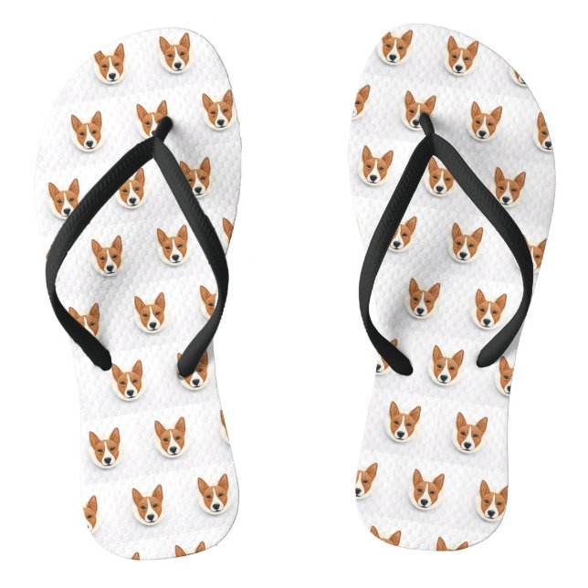 Basenji Dog 3D Inspired Flip Flops (Footbed)