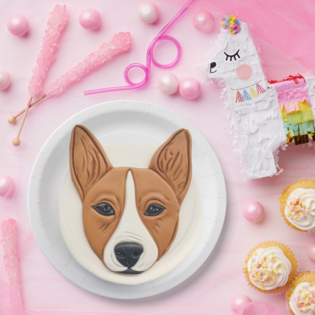 Basenji Dog 3D Inspired Paper Plate (Party)