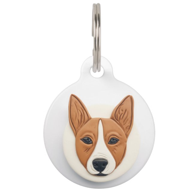 Basenji Dog 3D Inspired Pet Tag (Front)