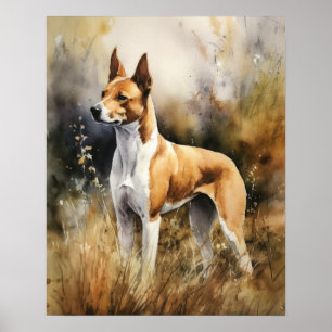 Basenji Dog Art Print Poster
