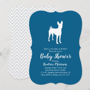 Basenji Dog Baby Shower Boy Blue Invitation