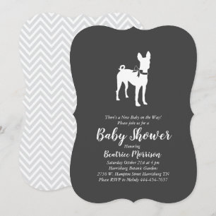 Basenji Dog Baby Shower Neutral Invitation
