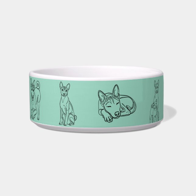 Basenji Dog Barkless Sighthound  Bowl (Front)