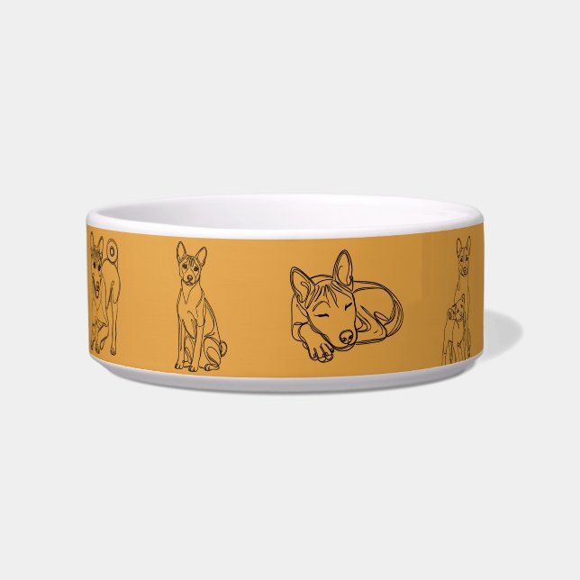 Basenji Dog Barkless Sighthound  Bowl (Front)