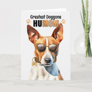 Basenji Dog Best HuMOM Ever Mother's Day Holiday Card