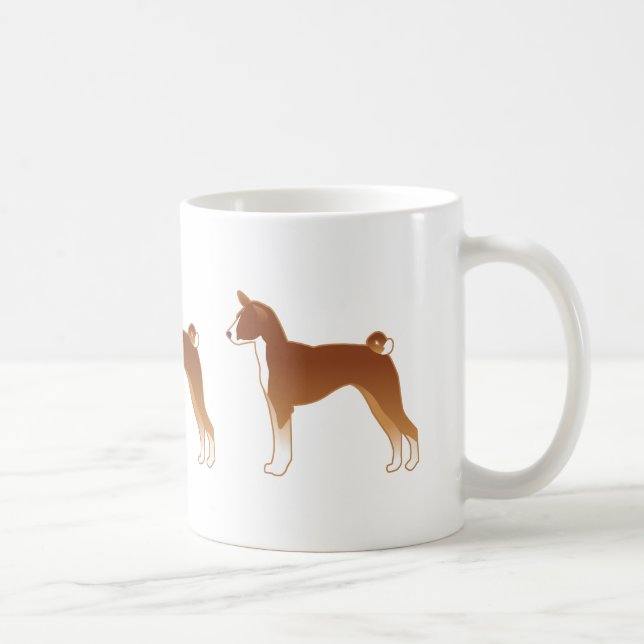Basenji Dog Breed Illustration Silhouette Coffee Mug (Right)