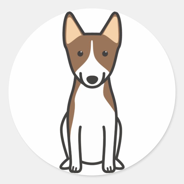 Basenji Dog Cartoon Classic Round Sticker (Front)