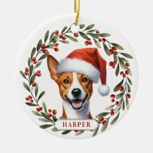Basenji Dog Ceramic Circle Ornament