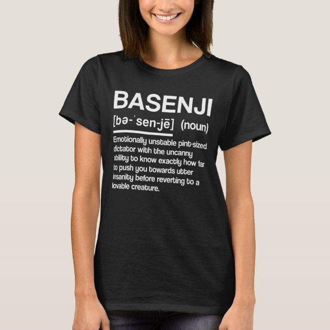 Basenji Dog Definition, Basenji T-Shirt (Front)