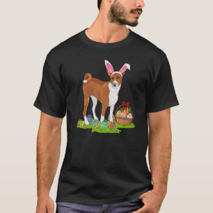 Basenji Dog Easter Egg Hunting Bunny Basenji Easte T-Shirt