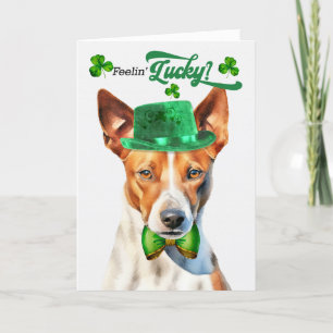Basenji Dog Lucky St Patrick's Day Holiday Card