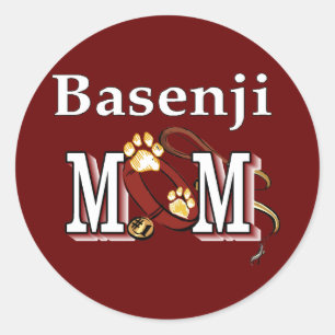 Basenji Dog MOM Classic Round Sticker